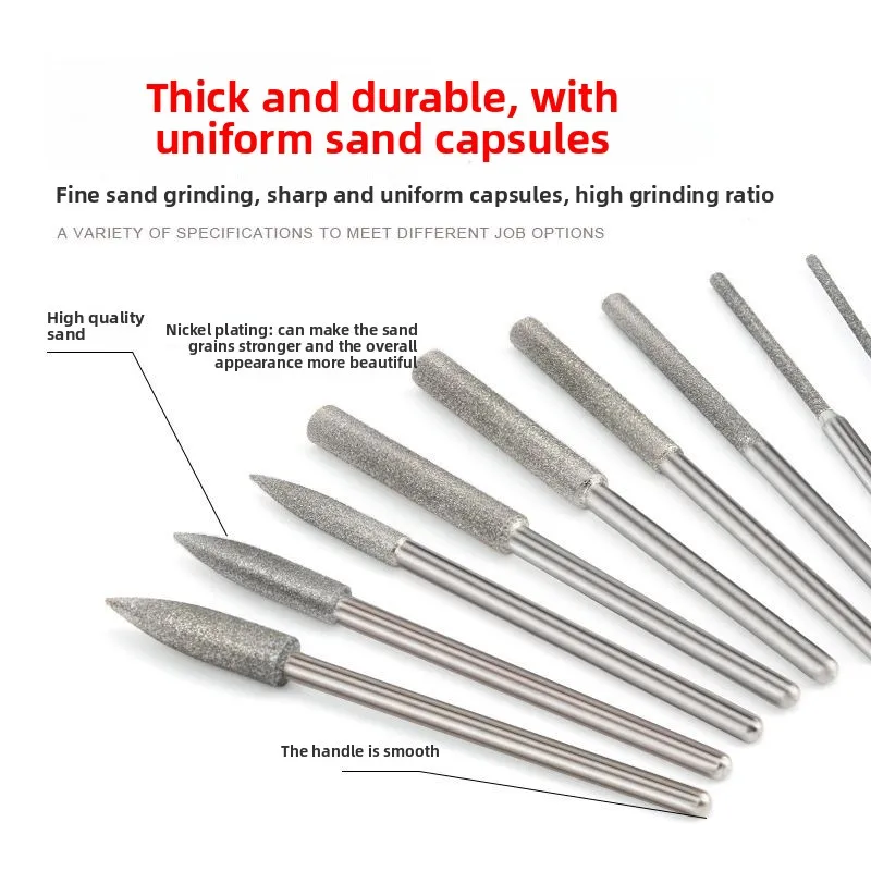 3Mm Diamond Grinding Head Pointed Cylindrical Jade Jadeite Grinding Engraving Reaming Gold Steel Grinding Wheel Rod Fine Sand
3Mm Diamond Grinding Head Pointed Cylindrical Jade Jadeite Grinding Engraving Reaming Gold Steel Grinding Wheel Rod Fine Sand