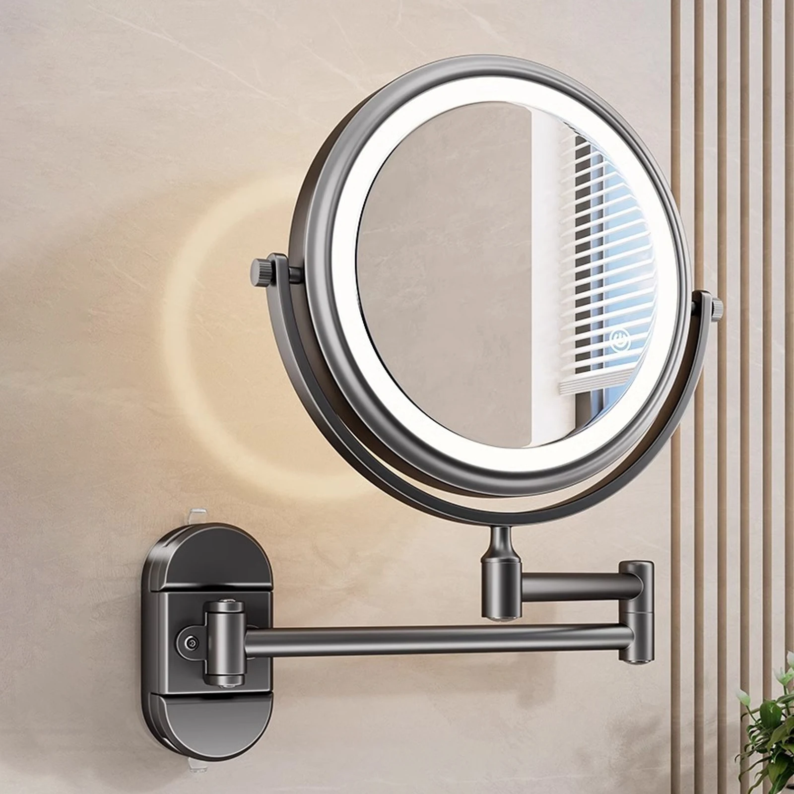 6/8 inch Wall Mounted Makeup Mirror Extending Folding Double Sided Rotating Bathroom Makeup Mirror 3x Magnification with Light
6/8 inch Wall Mounted Makeup Mirror Extending Folding Double Sided Rotating Bathroom Makeup Mirror 3x Magnification with Light