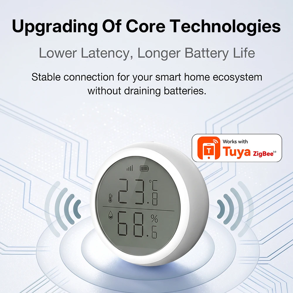 Tuya ZigBee Wireless Temperature Humidity Sensor Indoor Smart Life App Alert Works with Alexa/Google Home for Baby Room Cellar
Tuya ZigBee Wireless Temperature Humidity Sensor Indoor Smart Life App Alert Works with Alexa/Google Home for Baby Room Cellar