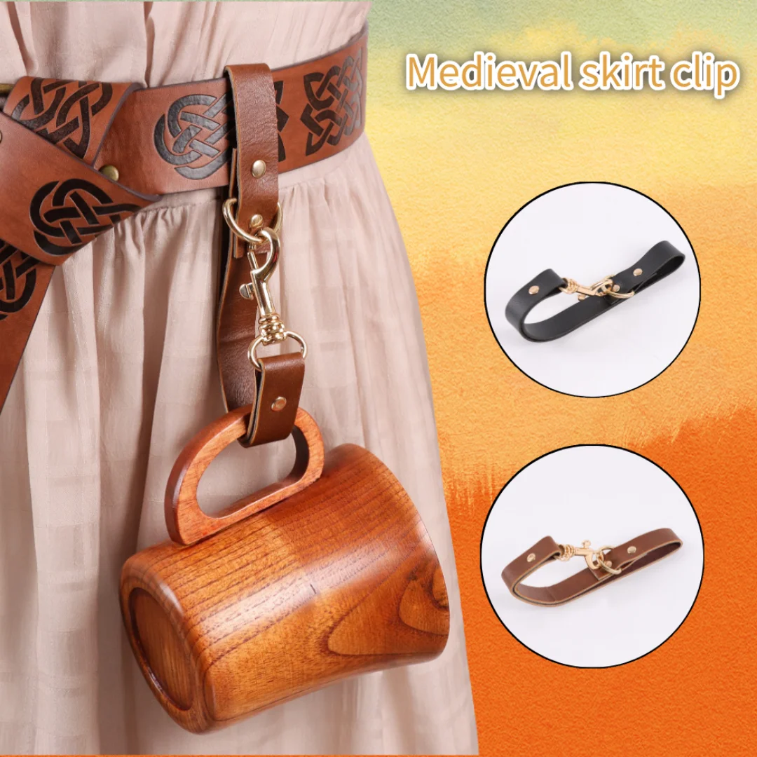 Renaissance retro skirt clip artificial PU leather cup holder Halloween cosplay costume prop
Renaissance retro skirt clip artificial PU leather cup holder Halloween cosplay costume prop