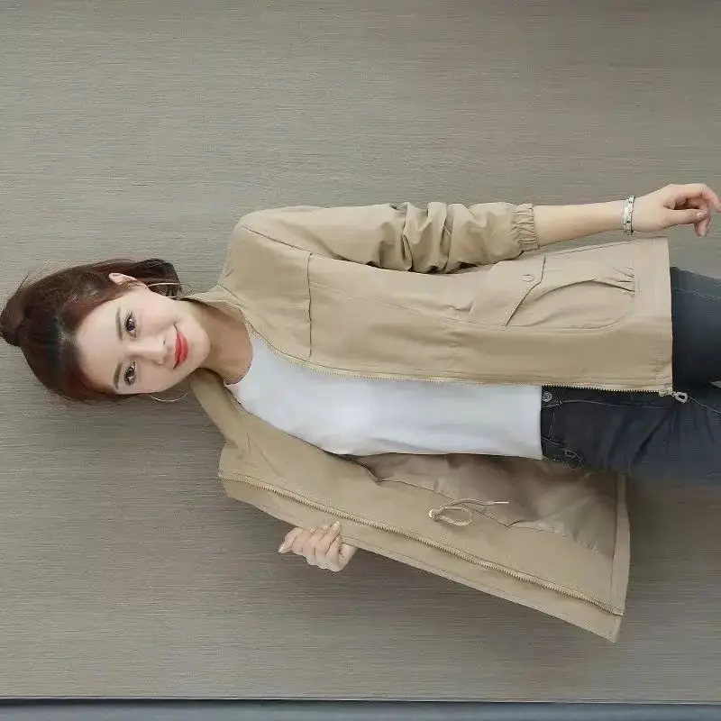 Spring Autumn Women Lined Windbreaker Jacket Female Long Sleeved Stand Collar Trench Coat Korean Lady Double Deck Overcoat
Spring Autumn Women Lined Windbreaker Jacket Female Long Sleeved Stand Collar Trench Coat Korean Lady Double Deck Overcoat