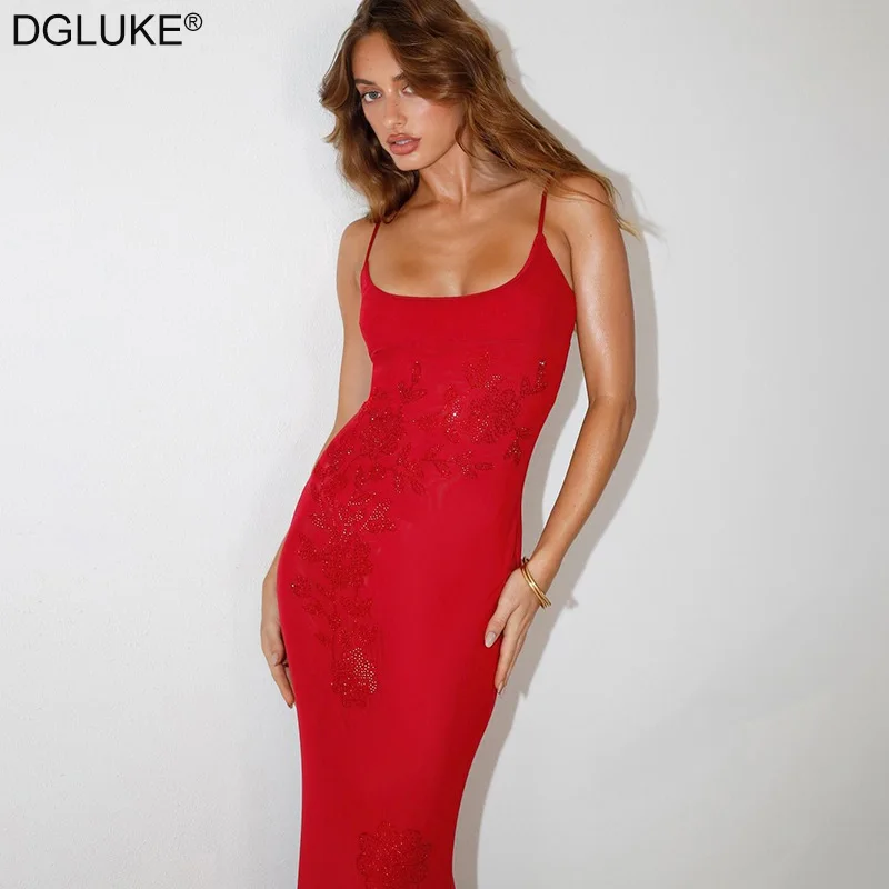 DGLUKE Spaghetti Strap Red Long Dress Women Backless Bodycon Maxi Dress Luxury Rhinestone Birthday Evening Dress
DGLUKE Spaghetti Strap Red Long Dress Women Backless Bodycon Maxi Dress Luxury Rhinestone Birthday Evening Dress