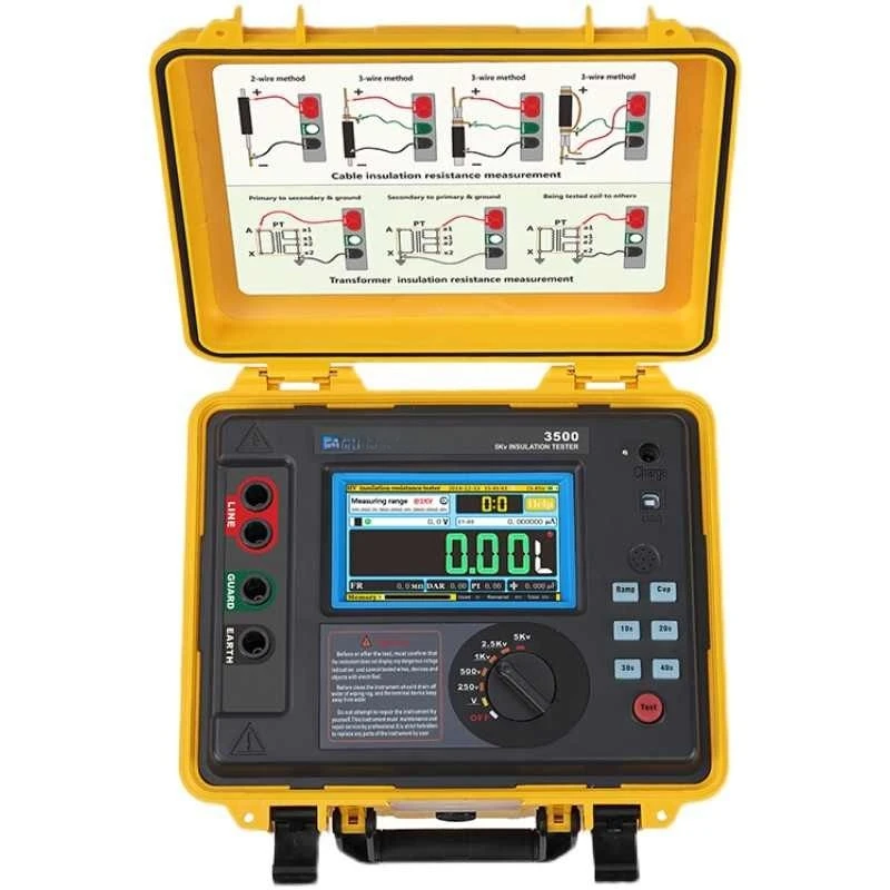 Touch Color Screen Built-in Battery Rechargable High Voltage Insulation Resistance Tester 5KV 10KV
Touch Color Screen Built-in Battery Rechargable High Voltage Insulation Resistance Tester 5KV 10KV