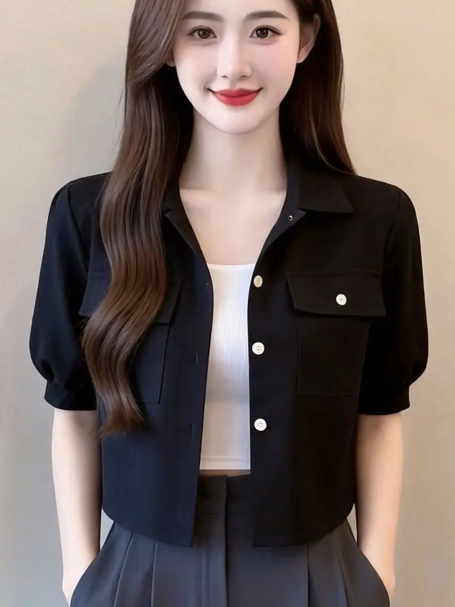 White Short Sleeve Shirt Women Summer Thin New Loose Short Style Outerwear Korean Version Commute Style Pure Color Button
White Short Sleeve Shirt Women Summer Thin New Loose Short Style Outerwear Korean Version Commute Style Pure Color Button