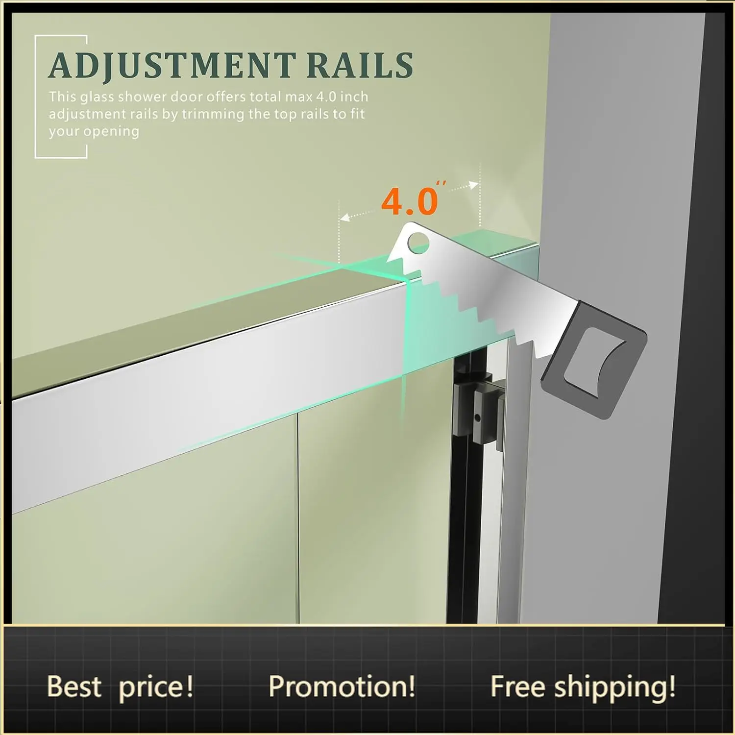 Chrome Glass Shower Door,50"-54" W x 72" H with 1/4" Tempered Glass Shower Door,Waterproof Design Double Sliding Stainless Steel
Chrome Glass Shower Door,50"-54" W x 72" H with 1/4" Tempered Glass Shower Door,Waterproof Design Double Sliding Stainless Steel
