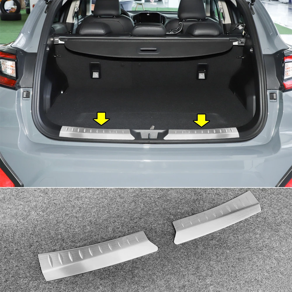 Silver Metal Brushed Rear Bumper Load Protector Covers For 2024 Subaru Crosstrek
Silver Metal Brushed Rear Bumper Load Protector Covers For 2024 Subaru Crosstrek