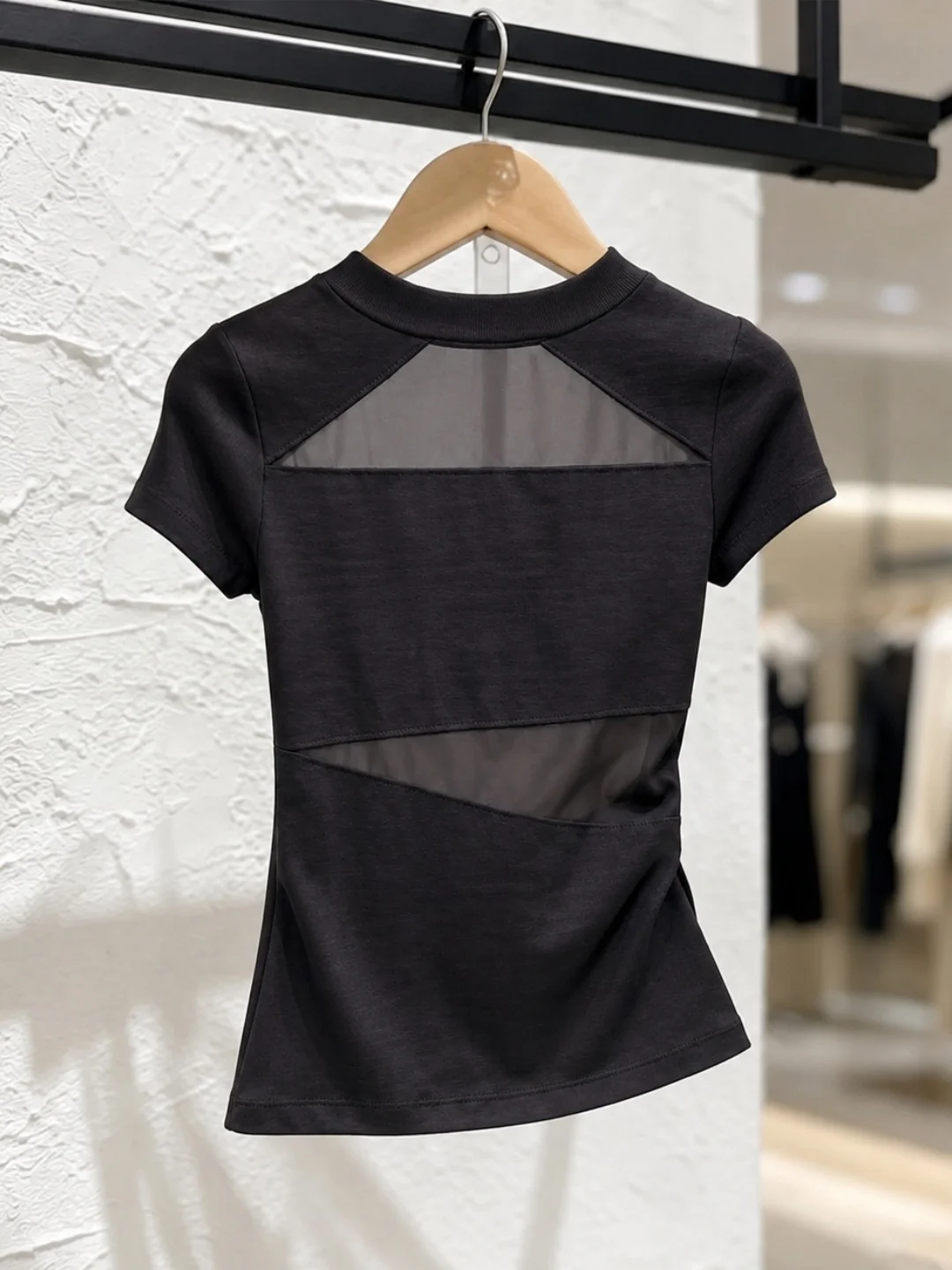 Slimming Mesh Insert Design Short Sleeve T-Shirt Women's Fashion Korean Style Commute Style Body Shape Enhancing Top
Slimming Mesh Insert Design Short Sleeve T-Shirt Women's Fashion Korean Style Commute Style Body Shape Enhancing Top