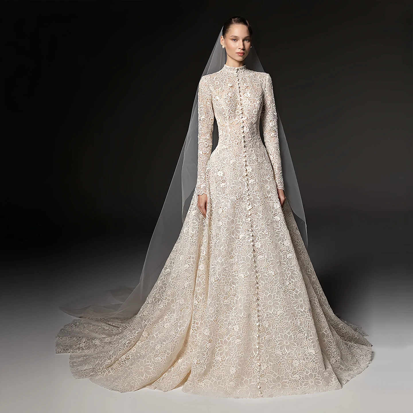 Sharon Said Vintage Royal Long Sleeve Wedding Dress A-line High Neck Lace Beading Bridal Gowns with Train SW669 Customized
Sharon Said Vintage Royal Long Sleeve Wedding Dress A-line High Neck Lace Beading Bridal Gowns with Train SW669 Customized