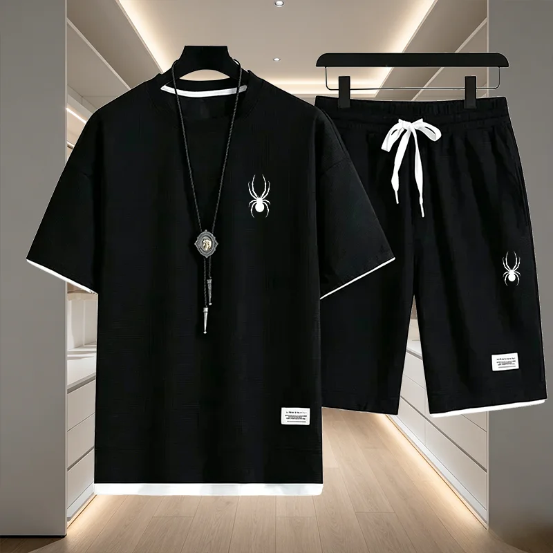 Men's summer breathable short sleeved T-shirt+quick drying shorts two-piece outdoor fashionable and comfortable men's top shorts
Men's summer breathable short sleeved T-shirt+quick drying shorts two-piece outdoor fashionable and comfortable men's top shorts