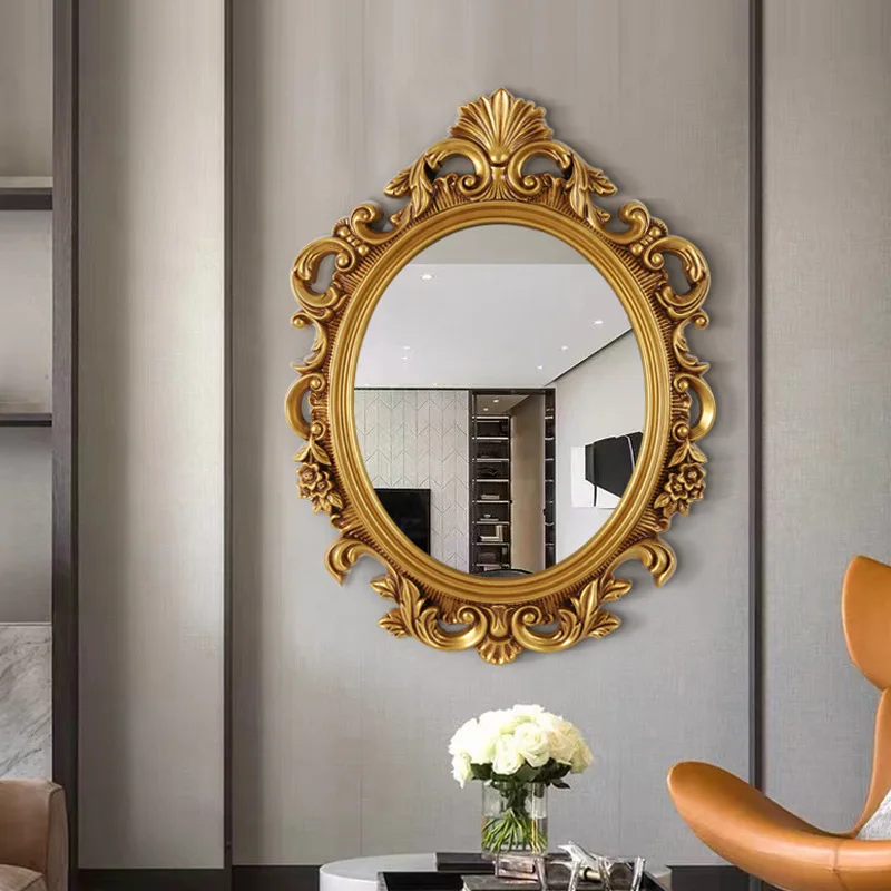 Retro bathroom mirror oval engraved toilet vanity mirror French wall-mounted decorative waterproof bathroom
Retro bathroom mirror oval engraved toilet vanity mirror French wall-mounted decorative waterproof bathroom