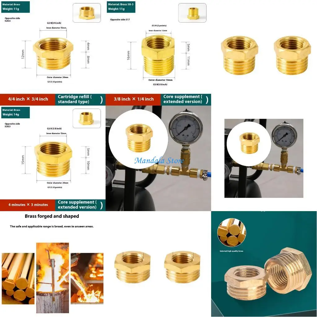 U2JC Direct Thread Reducers Brass Air Fitting High Pressure Corrosion Resistant Bushing
U2JC Direct Thread Reducers Brass Air Fitting High Pressure Corrosion Resistant Bushing
