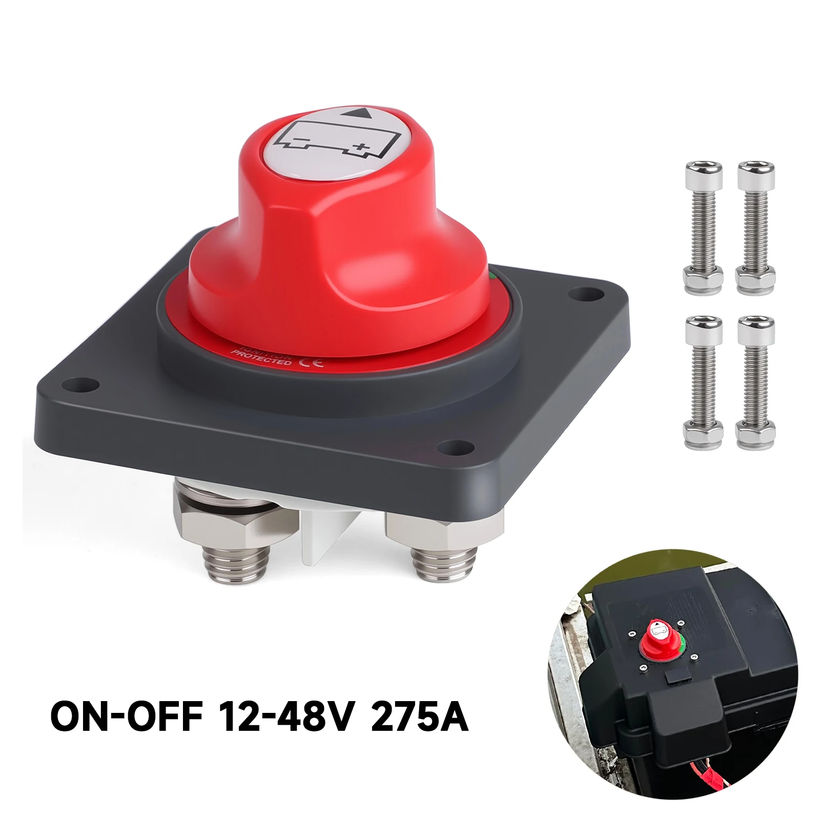 Heavy Duty Battery Disconnect Switch Isolator Power Cut Kill Switch ON/OFF M10 M8 275 Amp 12V-48V For Car Vehicle RV Boat Truck
Heavy Duty Battery Disconnect Switch Isolator Power Cut Kill Switch ON/OFF M10 M8 275 Amp 12V-48V For Car Vehicle RV Boat Truck