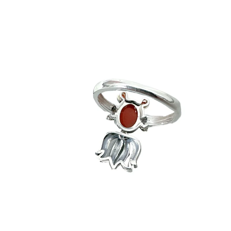 925 Sterling Silver Agate Enamel Goldfish Finger Rings Cute Vintage Ethnic Adjustable Open Silver Ring for Women
925 Sterling Silver Agate Enamel Goldfish Finger Rings Cute Vintage Ethnic Adjustable Open Silver Ring for Women