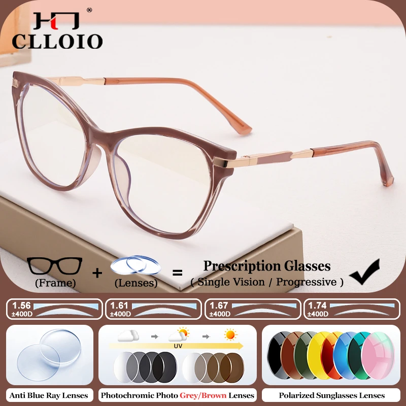 CLLOIO New Fashion Cat Eye Myopia Prescription Glasses Women Anti Blue Light Progressive Eyeware Photochromic Outdoor Eyeglasses
CLLOIO New Fashion Cat Eye Myopia Prescription Glasses Women Anti Blue Light Progressive Eyeware Photochromic Outdoor Eyeglasses