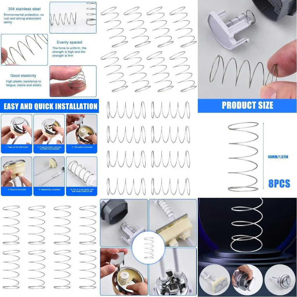 Q81C 8pcs Туалетные танки нажмите на пружинные туалетные танки Пресс пружина для лучших промывочных конструкций для общественных
Q81C 8pcs Туалетные танки нажмите на пружинные туалетные танки Пресс пружина для лучших промывочных конструкций для общественных