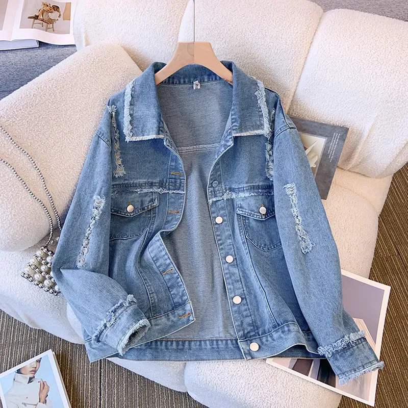 Vintage Hole Denim Coat Female Spring And Autumn 2025 New Fashion Long Sleeve Jeans Jacket Women Lloose Cowboy Clothes Tops T901
Vintage Hole Denim Coat Female Spring And Autumn 2025 New Fashion Long Sleeve Jeans Jacket Women Lloose Cowboy Clothes Tops T901