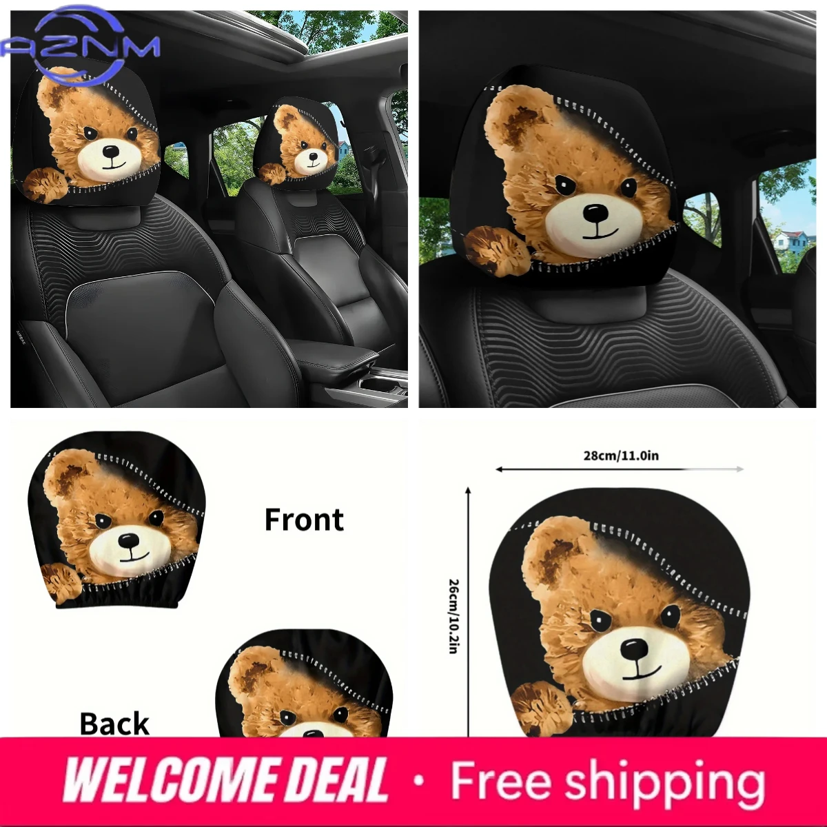 2PCS Evil Teddy Bear Car Headrest Covers, Creepy Cute Auto Interior Decor, Oil Resistant Washable Elastic Universal Fit
2PCS Evil Teddy Bear Car Headrest Covers, Creepy Cute Auto Interior Decor, Oil Resistant Washable Elastic Universal Fit