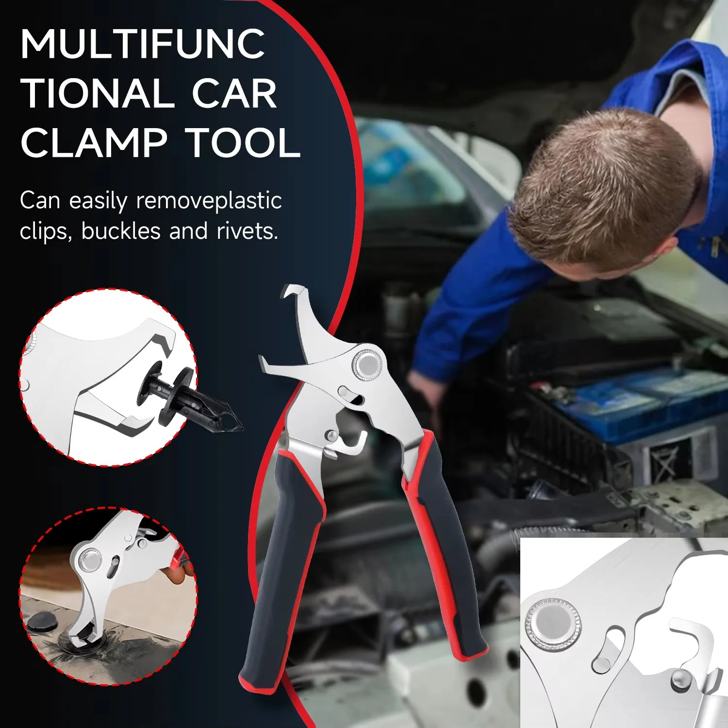 Car Clip Pliers Disassembly Tools Heavy Duty Spring Loaded Auto Trim Snap Pliers Fastener Remover for Mechanics DIY Garage Works
Car Clip Pliers Disassembly Tools Heavy Duty Spring Loaded Auto Trim Snap Pliers Fastener Remover for Mechanics DIY Garage Works