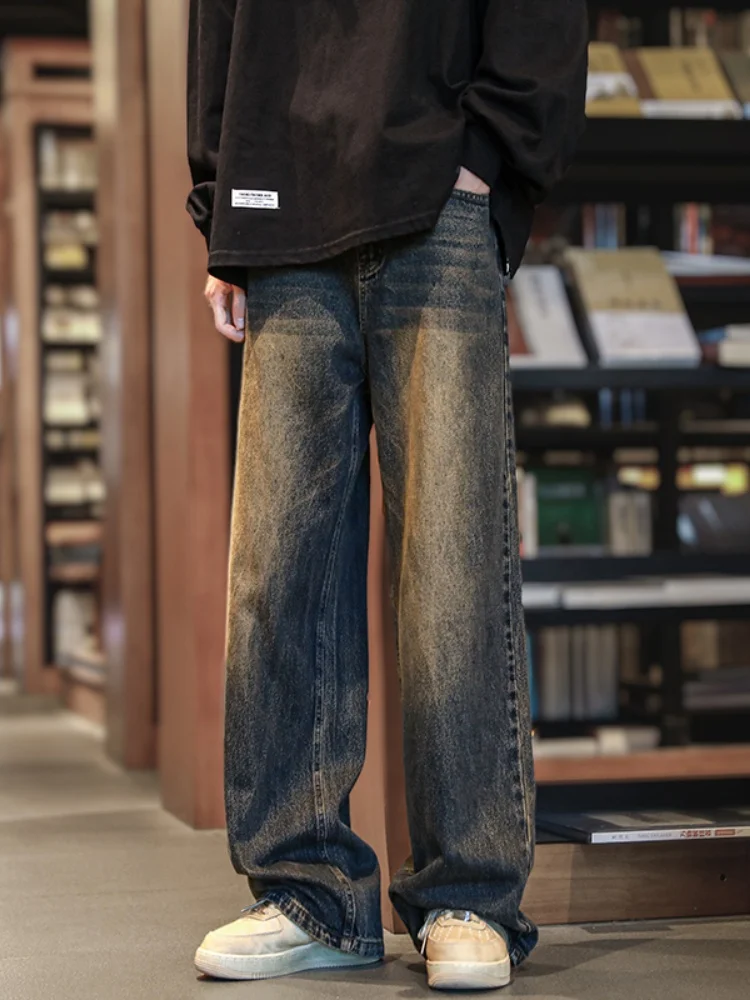 Washed Vintage Men's Jeans Straight Leg Loose Wide Leg Pants Spring Autumn High Street Long Trousers Durable Wear Resistant
Washed Vintage Men's Jeans Straight Leg Loose Wide Leg Pants Spring Autumn High Street Long Trousers Durable Wear Resistant