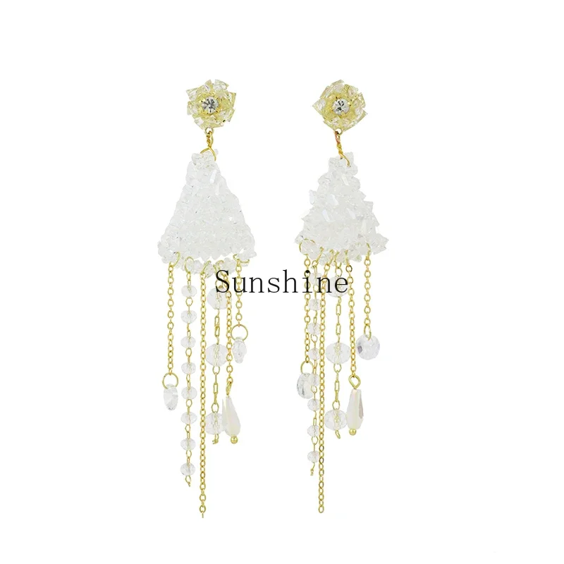 New Chinese tassel square round face earrings, ear clips, female ethnic style and ancient style
New Chinese tassel square round face earrings, ear clips, female ethnic style and ancient style