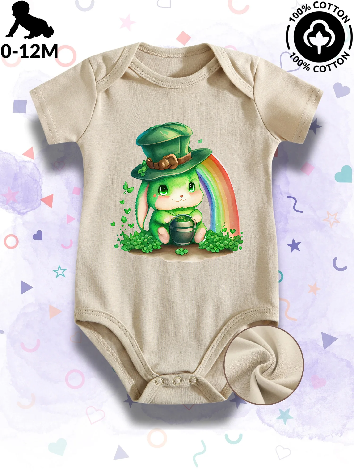 Детское боди унисекс Rainbow Lucky Bunny, мягкий комбинезон из 100% хлопка, всесезонный бежевый костюм для ползания 190GSM
Детское боди унисекс Rainbow Lucky Bunny, мягкий комбинезон из 100% хлопка, всесезонный бежевый костюм для ползания 190GSM