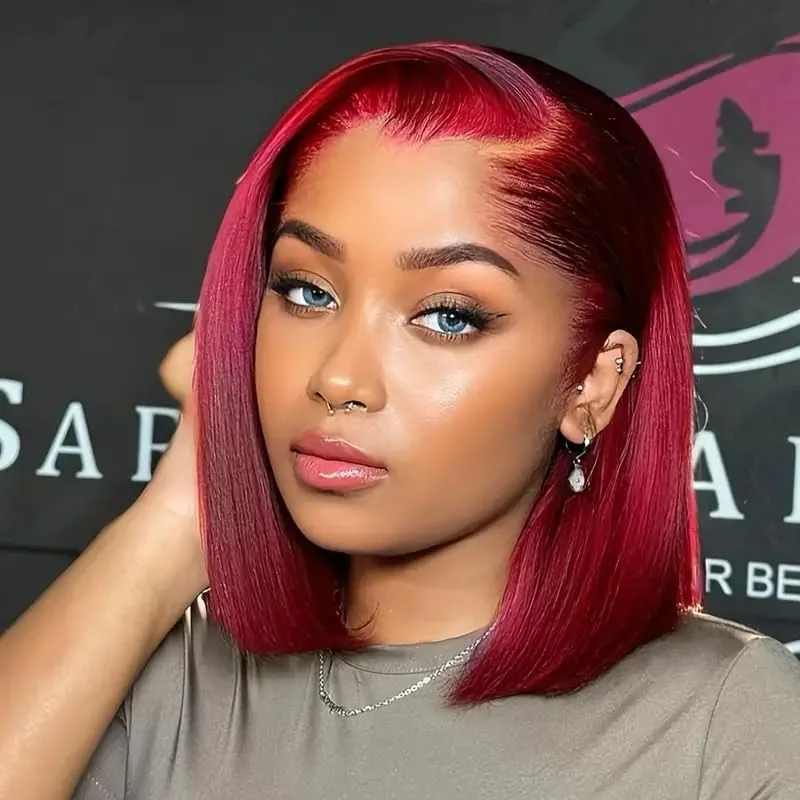 8-14 Inch 99J Burgundy 220% 13x4 Lace Frontal Bone Straight Wigs Lace Front Red Colored Short Bob Wig For Black Women
8-14 Inch 99J Burgundy 220% 13x4 Lace Frontal Bone Straight Wigs Lace Front Red Colored Short Bob Wig For Black Women