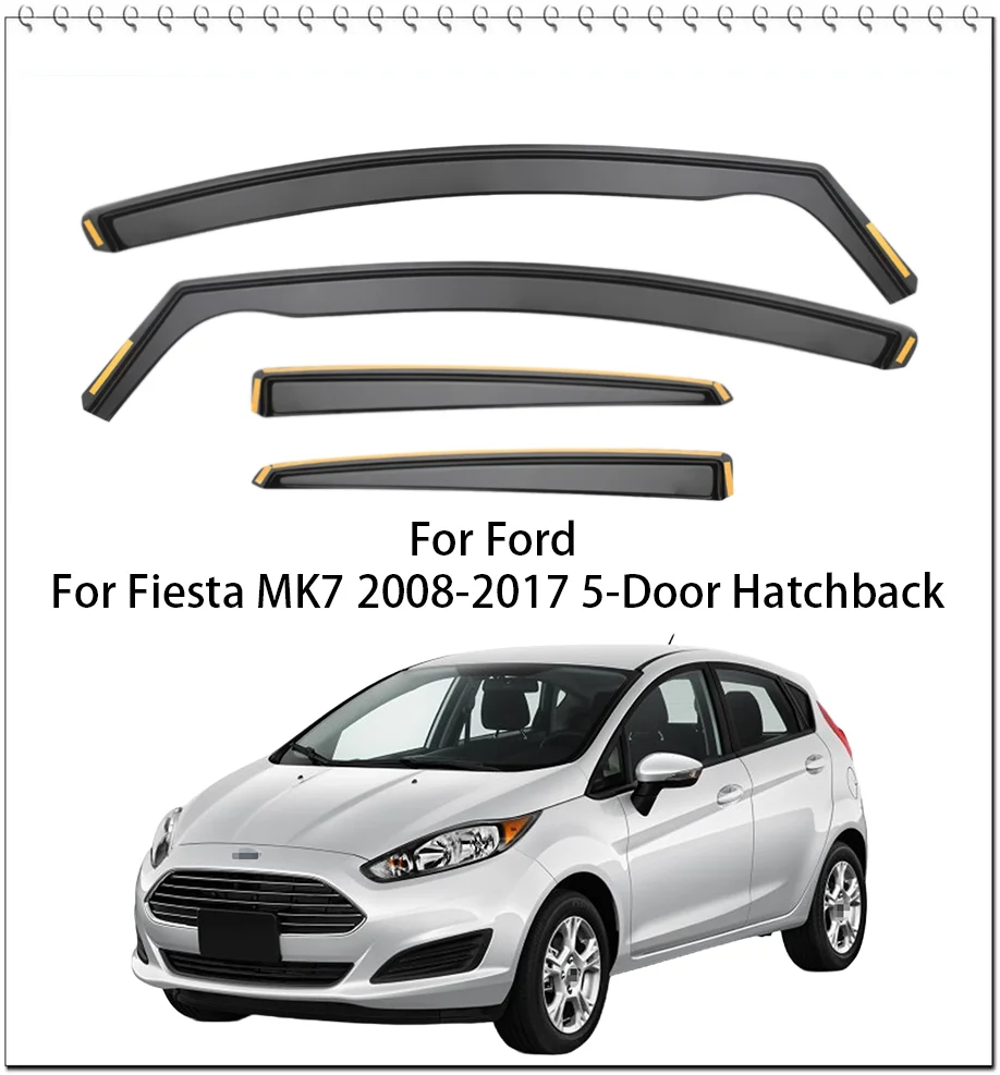  4pcs In-Channel Wind Deflectors Tinted For Ford For Fiesta MK7 5-Door Hatchback 2008-2017
4pcs In-Channel Wind Deflectors Tinted For Ford For Fiesta MK7 5-Door Hatchback 2008-2017