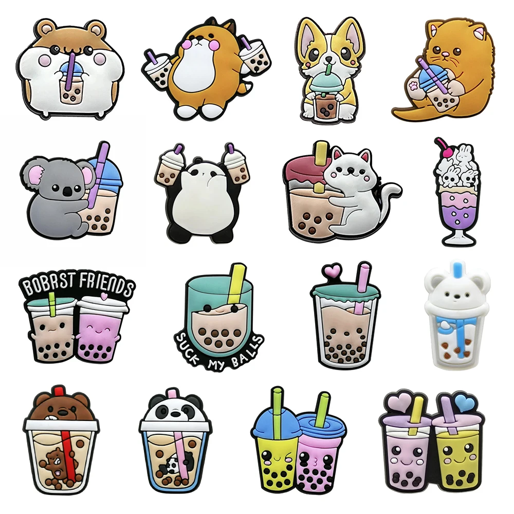 16pcs Milk tea Drinks Shoe Charms For Bubble Slides Clogs Sandals,Cute PVC Shoe Decorations Accessories Buckle For Kids Gifts
16pcs Milk tea Drinks Shoe Charms For Bubble Slides Clogs Sandals,Cute PVC Shoe Decorations Accessories Buckle For Kids Gifts