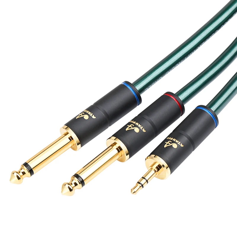 Hifi 3.5 to dual 6.5mm TS Cable High Quality OCC Mono 6.5 Jack to Aux Audio Cable for Phone PC Mixer
Hifi 3.5 to dual 6.5mm TS Cable High Quality OCC Mono 6.5 Jack to Aux Audio Cable for Phone PC Mixer