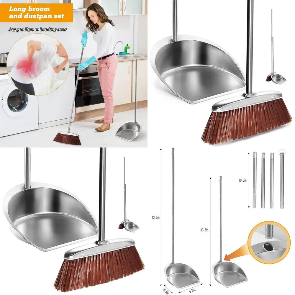 Long-Handled Heavy-Duty Broom and Dustpan Set, Stainless Steel Windproof Dustpan Combo, Ideal for Home, Office, Lobby, Indoor an
Long-Handled Heavy-Duty Broom and Dustpan Set, Stainless Steel Windproof Dustpan Combo, Ideal for Home, Office, Lobby, Indoor an