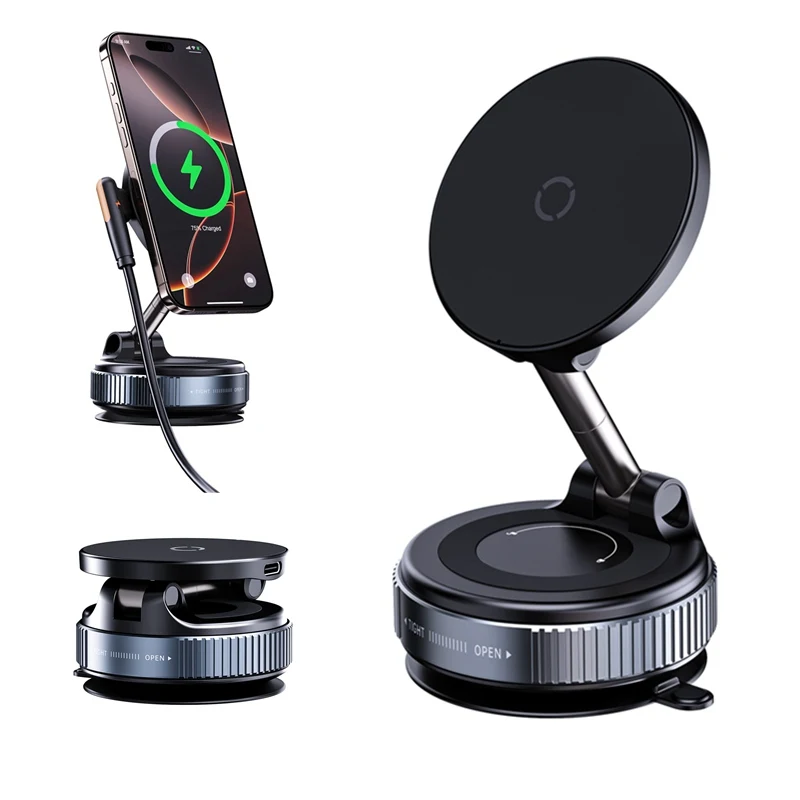 New Magnetic Car Phone Holder 15W Wireless Charger Vacuum Suction Cup Phone Hholder 360° Rotation Foldable Navigation Bracket
New Magnetic Car Phone Holder 15W Wireless Charger Vacuum Suction Cup Phone Hholder 360° Rotation Foldable Navigation Bracket