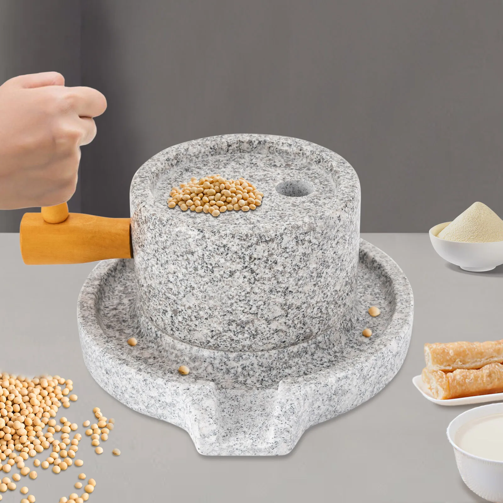 Vintage Granite Millstone with Ergonomic Handle, Detachable Design for Easy Cleaning, Includes Filter Bag & Brush for Home Use
Vintage Granite Millstone with Ergonomic Handle, Detachable Design for Easy Cleaning, Includes Filter Bag & Brush for Home Use