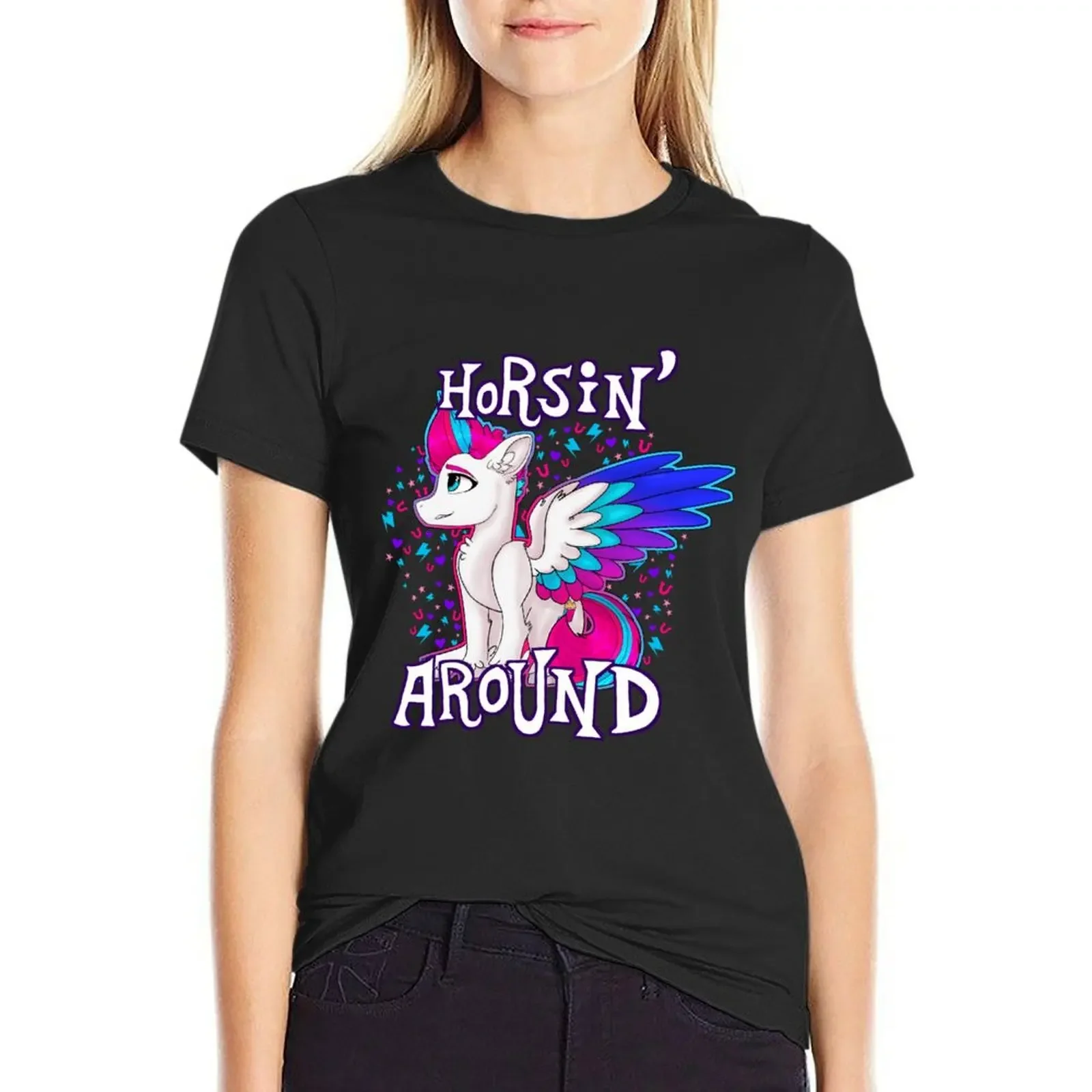 Zipp Horsin' Around T-Shirt animal print kawaii clothes quick drying plus sizes summer blouses woman 2025 
Zipp Horsin' Around T-Shirt animal print kawaii clothes quick drying plus sizes summer blouses woman 2025