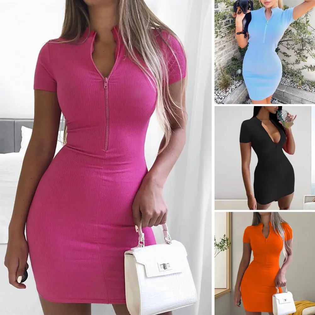 Women's Spring 2024 New Cross border European and American Dress Sexy Wrap Hip Skirt Short Sleeve Zipper Bodycon Mini Dress
Women's Spring 2024 New Cross border European and American Dress Sexy Wrap Hip Skirt Short Sleeve Zipper Bodycon Mini Dress