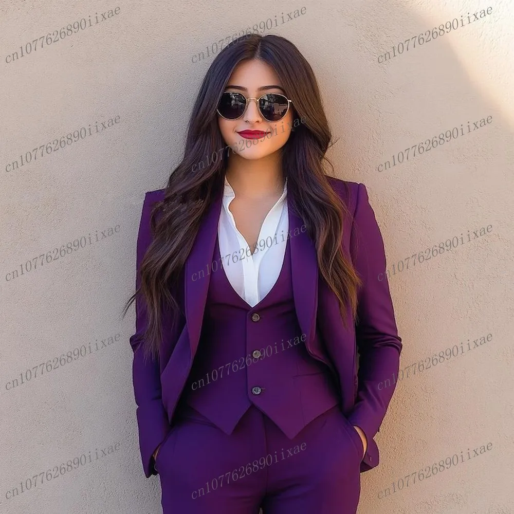 New Purple Women Suits Lady Business Office Tuxedos Mother Wedding Party Formal Occasions Ladies 3 Piece Set Jacket Vest Pants
New Purple Women Suits Lady Business Office Tuxedos Mother Wedding Party Formal Occasions Ladies 3 Piece Set Jacket Vest Pants