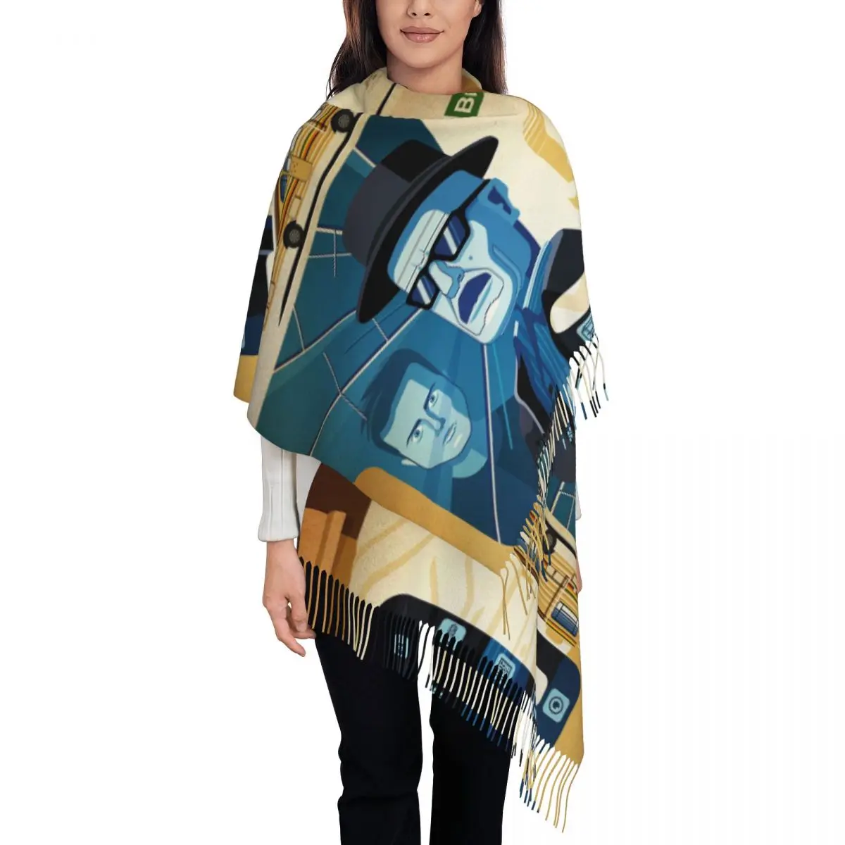 Women's Tassel Scarf Breaking Bad Long Soft Warm Shawl Wrap Walter White Skyler Jesse Daily Wear Pashmina Scarves
Women's Tassel Scarf Breaking Bad Long Soft Warm Shawl Wrap Walter White Skyler Jesse Daily Wear Pashmina Scarves