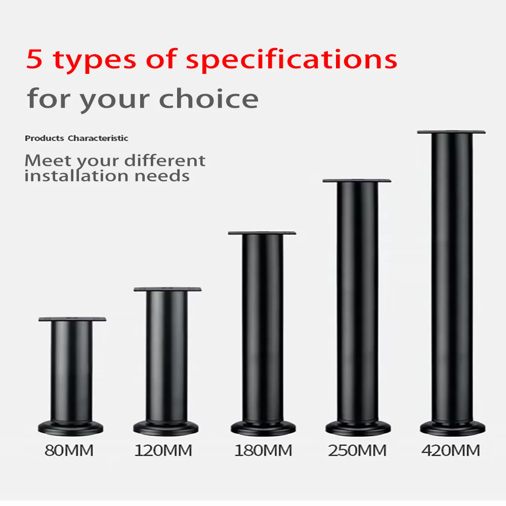 Multi-Size Black Metal Furniture Legs 80/120/180/250/420mm, Heavy Duty Round Cabinet Feet for Sofa TV Stand
Multi-Size Black Metal Furniture Legs 80/120/180/250/420mm, Heavy Duty Round Cabinet Feet for Sofa TV Stand