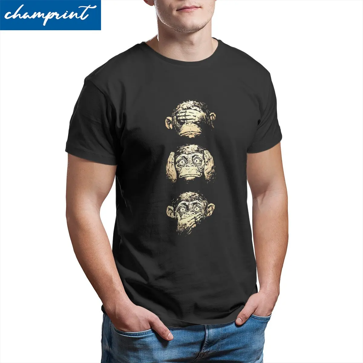 Three Wise Monkeys Men's T Shirt Monkey Animal Crazy Tee Shirt Short Sleeve Round Neck T-Shirts Cotton Graphic Printed Tops
Three Wise Monkeys Men's T Shirt Monkey Animal Crazy Tee Shirt Short Sleeve Round Neck T-Shirts Cotton Graphic Printed Tops