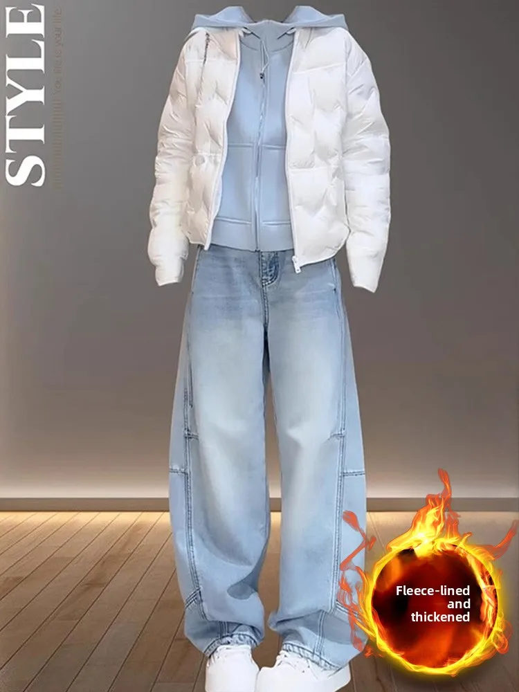 Широкие джинсы Fce на подкладке, женские утягивающие свободные брюки длиной до пола с высокой талией, прямой крой для грушевого тела, осенние ...
Широкие джинсы Fce на подкладке, женские утягивающие свободные брюки длиной до пола с высокой талией, прямой крой для грушевого тела, осенние ...