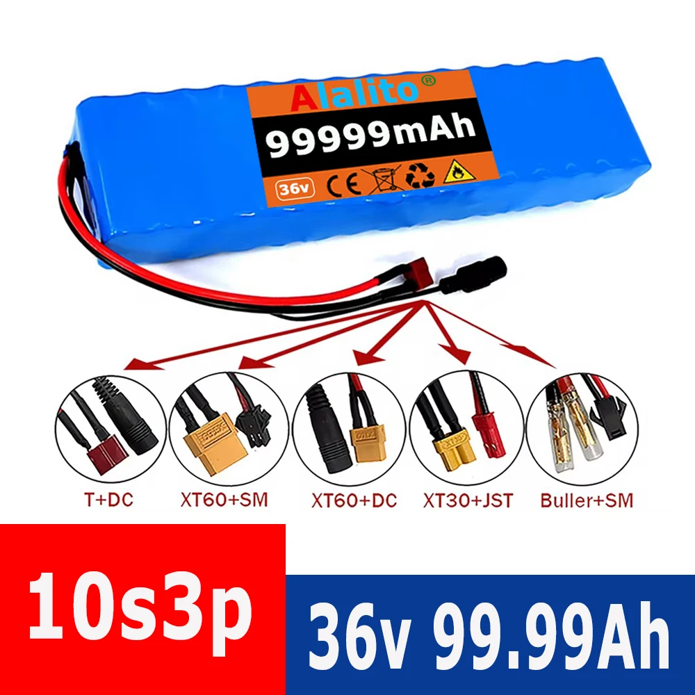 10S3P 36V 99.99Ah Battery ebike Battery Pack 18650 Li-ion Batteries 350W 500W For High Power Electric Scooter Motorcycle Scooter
10S3P 36V 99.99Ah Battery ebike Battery Pack 18650 Li-ion Batteries 350W 500W For High Power Electric Scooter Motorcycle Scooter
