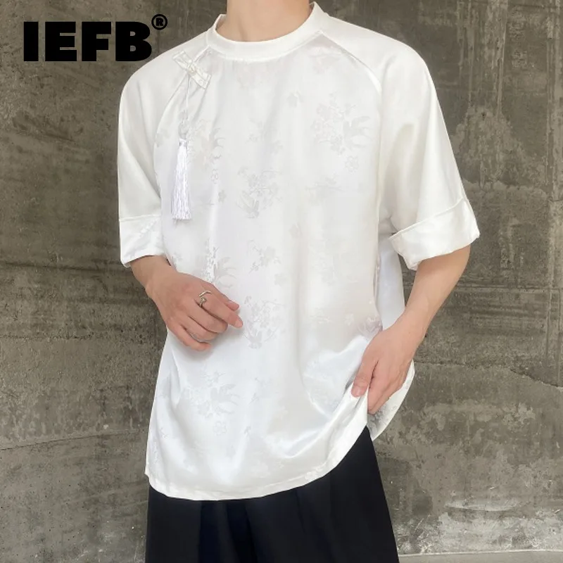 IEFB 2024 Summer New Tees Men's Chinese Style Satin Jacquard O-neck Solid Color Short Sleeve T-shirt Men Top 9C5816
IEFB 2024 Summer New Tees Men's Chinese Style Satin Jacquard O-neck Solid Color Short Sleeve T-shirt Men Top 9C5816