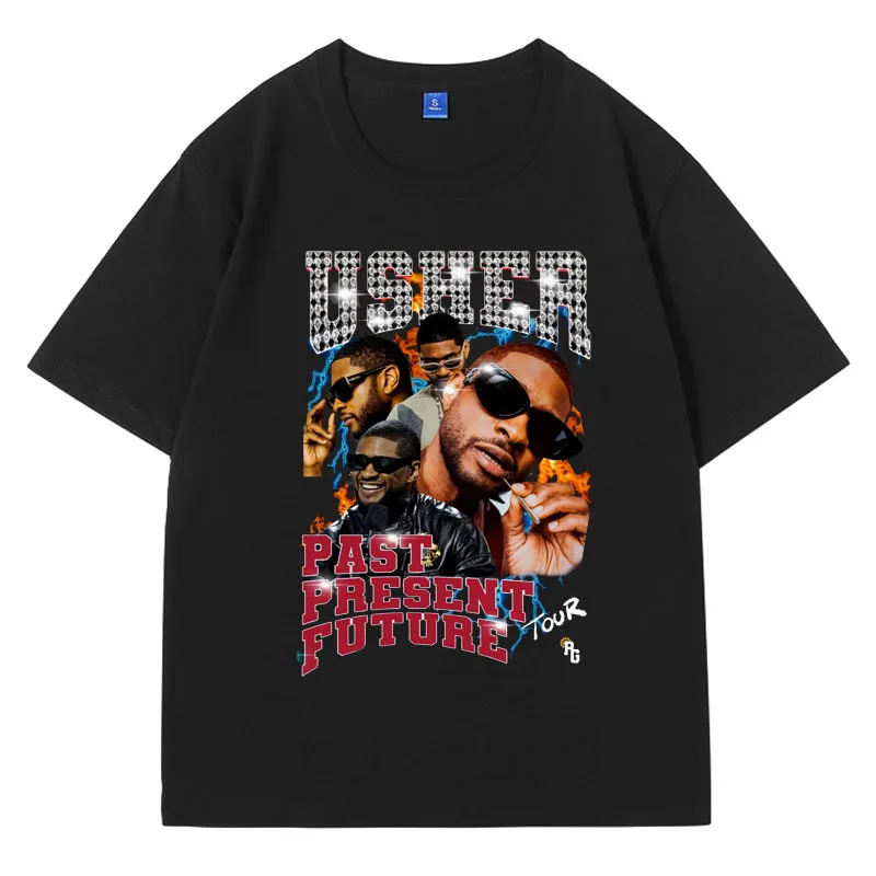 Rapper Usher Graphic T Shirt Men's Clothing High Quality Fashion Vintage T-shirts Tops Male 100% Cotton Casual Tees Short Sleeve
Rapper Usher Graphic T Shirt Men's Clothing High Quality Fashion Vintage T-shirts Tops Male 100% Cotton Casual Tees Short Sleeve