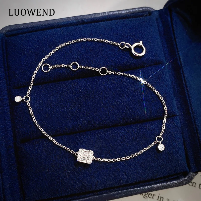 Браслет LUOWEND из белого золота 100% пробы, 18 К, модный браслет с геометрическим дизайном в стиле INS, настоящий браслет с натуральными бриллиантами для женщин, рождественский подарок
Браслет LUOWEND из белого золота 100% пробы, 18 К, модный браслет с геометрическим дизайном в стиле INS, настоящий браслет с натуральными бриллиантами для женщин, рождественский подарок