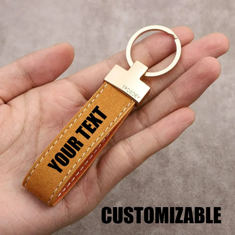 Personalized Suede Leather Keychain with T Buckle Engraving Print LOGO Text Custom Car Key Chain Keyring for Women Men Company
Personalized Suede Leather Keychain with T Buckle Engraving Print LOGO Text Custom Car Key Chain Keyring for Women Men Company