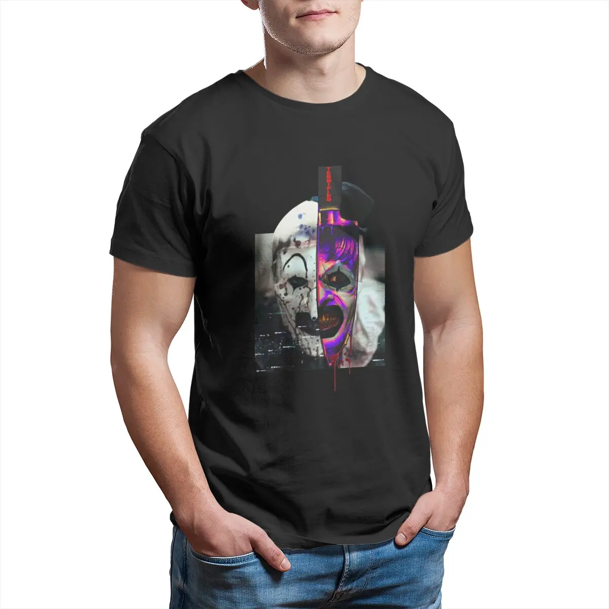 Horror Spooky Art The Clown Unisex T-Shirt Terrifier 100% Cotton Horror movie Scary clown Halloween Film Tees Tops Big Size
Horror Spooky Art The Clown Unisex T-Shirt Terrifier 100% Cotton Horror movie Scary clown Halloween Film Tees Tops Big Size