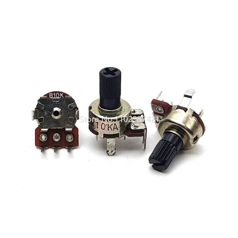 Набор из 5 шт. потенциометров 121 типа, однорядных, с одним резистором (A1K, A10K, B10K, B50K), 3 вывода, для усилителей, с шарнирным валом 10 мм
Набор из 5 шт. потенциометров 121 типа, однорядных, с одним резистором (A1K, A10K, B10K, B50K), 3 вывода, для усилителей, с шарнирным валом 10 мм