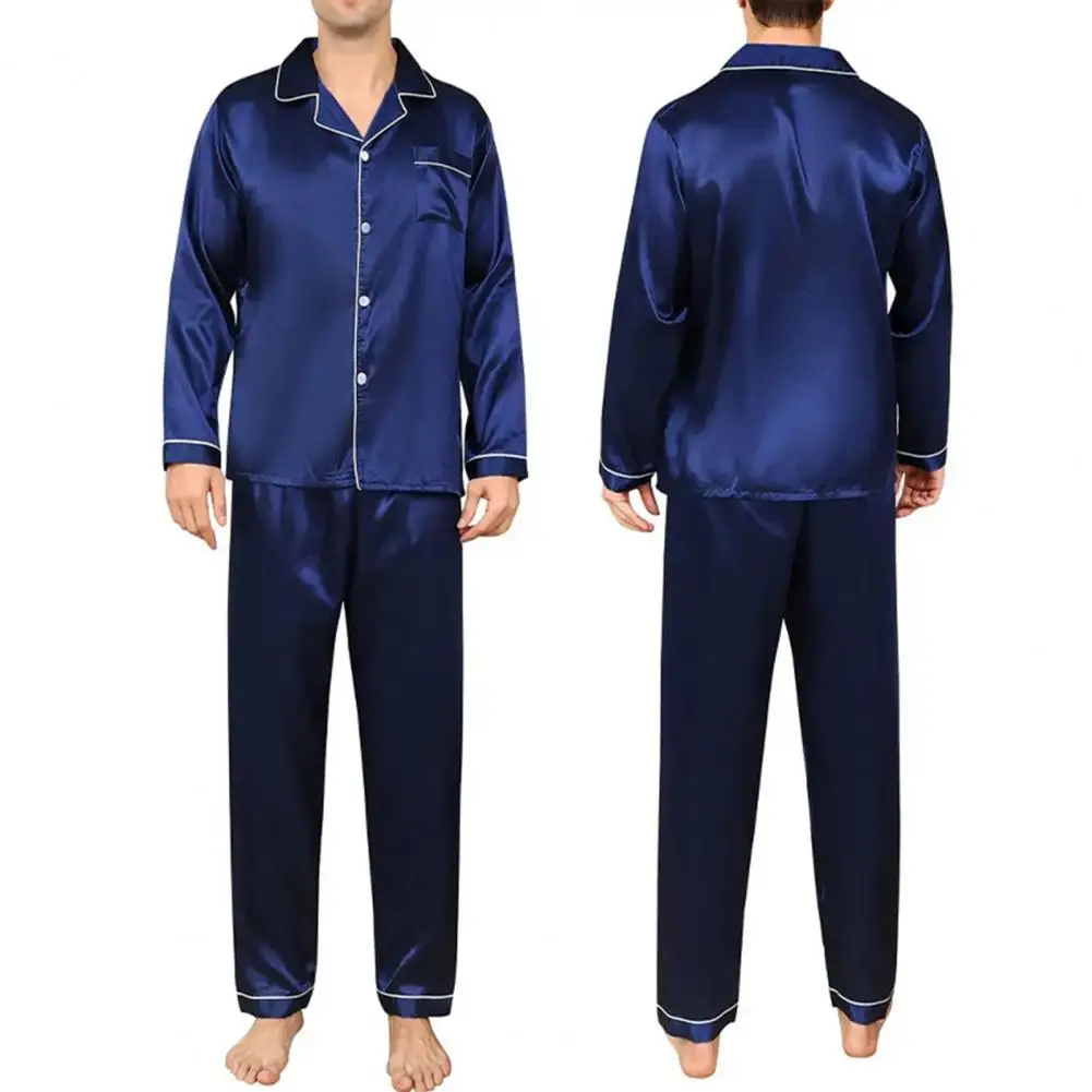 Breathable Satin Pajamas Luxurious Silk Satin Pajama Sets for Men Women Button Down Long Sleeve Top Notch Collar Chest Pocket
Breathable Satin Pajamas Luxurious Silk Satin Pajama Sets for Men Women Button Down Long Sleeve Top Notch Collar Chest Pocket