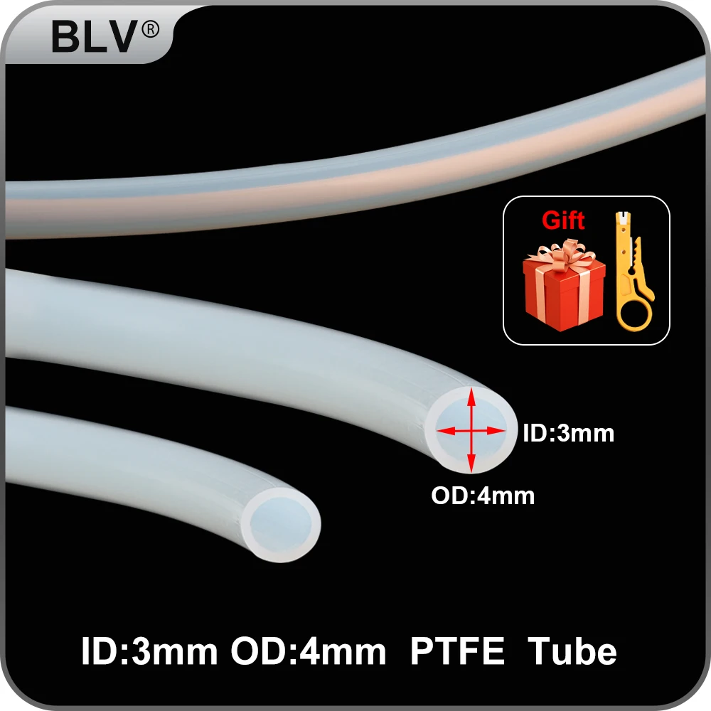 BLV® 3X4mm PTFE Tube 3MM X 4mm ID3mm OD4mm Smooth Ptfe replacement tube For Rabbit MMU 1.75mm Filament HOTEND EXTRUDEr
BLV® 3X4mm PTFE Tube 3MM X 4mm ID3mm OD4mm Smooth Ptfe replacement tube For Rabbit MMU 1.75mm Filament HOTEND EXTRUDEr