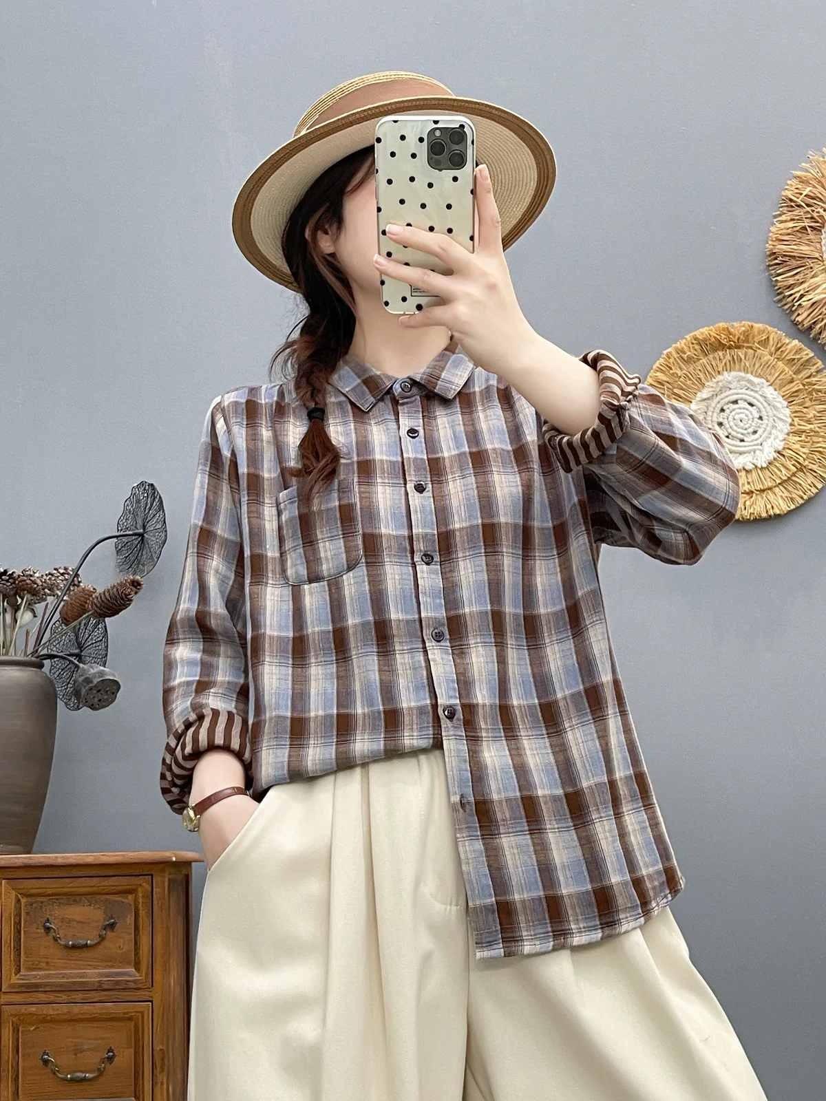2026 двухслойные клетчатые рубашки и блузки из хлопковой пряжи для женщин, осенние винтажные топы в клетку с длинными рукавами
2026 двухслойные клетчатые рубашки и блузки из хлопковой пряжи для женщин, осенние винтажные топы в клетку с длинными рукавами