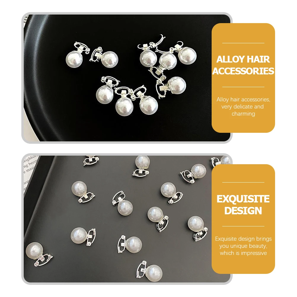10 pcs Pearl Hair Clips Mini Pearls Accessories Girls Plastic Decorative Claw Elegant Design For Women Brides Sweet
10 pcs Pearl Hair Clips Mini Pearls Accessories Girls Plastic Decorative Claw Elegant Design For Women Brides Sweet